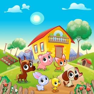 可爱动物齐聚温馨小家园