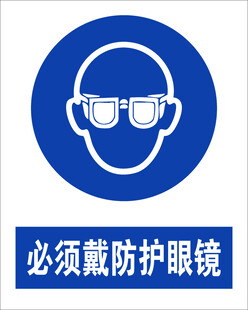最新国标必须戴防护眼镜标识