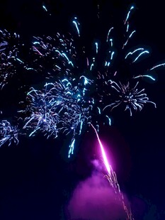 夜空中绚烂绽放的烟花