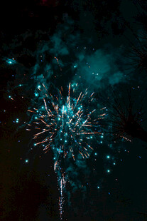 夜空中绚丽绽放的烟花