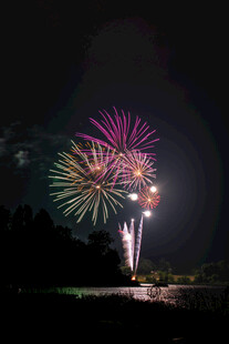 夜空中绚烂绽放的烟花