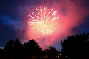 夜空中绚烂的烟花绽放