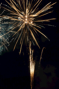 夜空中绚烂绽放的烟花