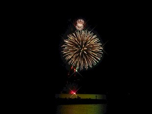 夜空中绽放的绚丽烟花