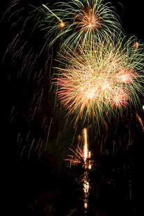 夜空中绚烂的烟花绽放