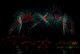 夜空中绚烂的烟花绽放