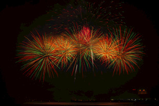 绚丽烟花绽放夜空