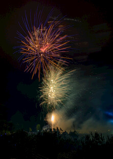 夜空中绚烂的烟花绽放