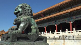 故宫前的威武石狮子