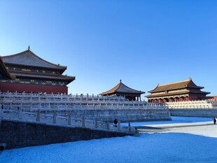 冬日故宫雪景壮丽景观