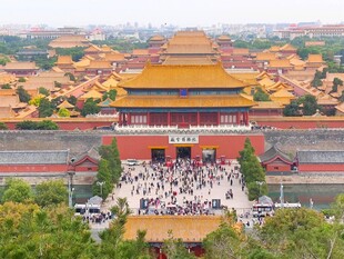俯瞰故宫午门热闹景象