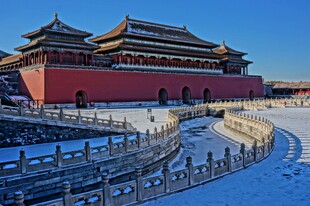 雪后故宫午门壮丽景观