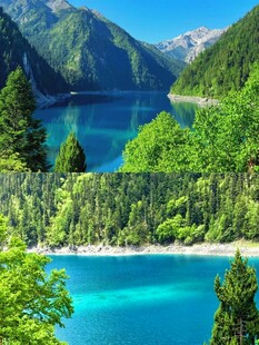 美丽的山水湖泊自然景观