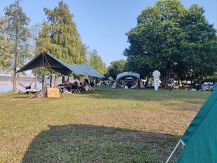 户外草地露营场景