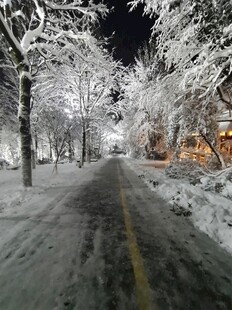 雪夜中的静谧街道