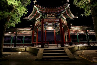 古建夜景中式亭阁之美