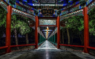 中式古建回廊景观