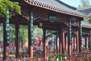 中式古典长廊景观