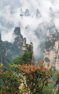 张家界奇峰云雾美景