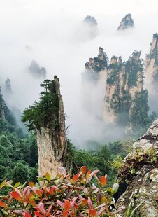 张家界奇峰云雾美景