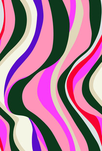 多彩波浪条纹抽象图案