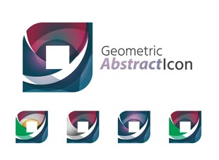 几何抽象图标设计示例