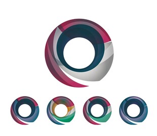 多彩环形图案设计元素