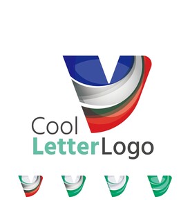 酷炫字母V标志设计