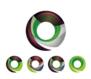 多彩环形图案设计元素