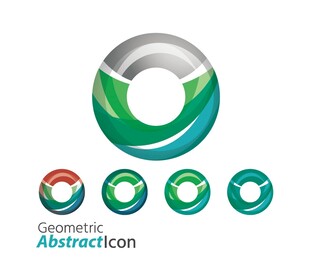 几何抽象环形图标设计