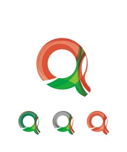 多彩Q字母标志设计示例