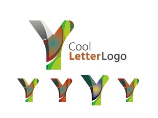 多彩字母Y标志设计