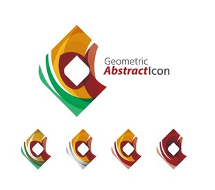 多彩几何抽象图标集合