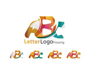 多彩AB字母标志设计