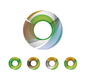 多彩环形图标设计元素