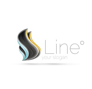 Line风格抽象流线标志设计