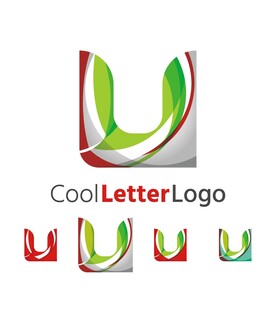 酷炫字母U标志设计