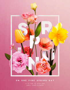 春日花卉装饰图案