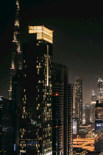 迪拜璀璨夜景摩天大楼