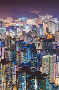 繁华都市夜景俯瞰