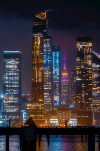 城市璀璨夜景灯火辉煌