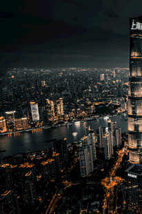 魔都璀璨夜景俯瞰图
