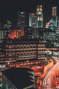 城市夜景车流灯光璀璨