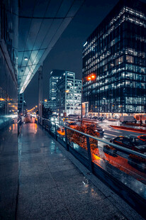 城市夜晚街道车流美景