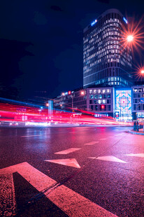 城市夜景车流光影之美