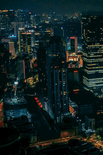 繁华都市夜景俯瞰