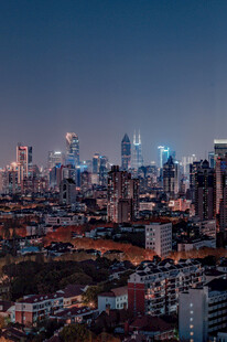 城市夜景俯瞰灯火璀璨