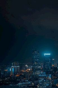 夜幕下的璀璨城市景观