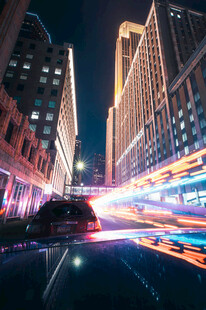 城市夜景车流光影之美