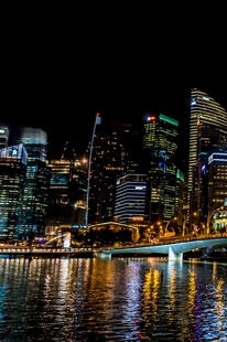 新加坡夜景的璀璨城市风光
